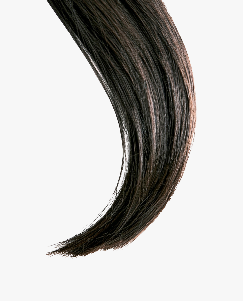 Close-up of dark brown hair — texture close-up