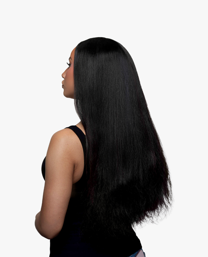 Raw Vietnamese Natural Straight HD Lace Closure — full install on model
