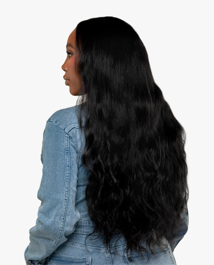 Raw Vietnamese Loose Curly HD Lace Frontal — full install on model